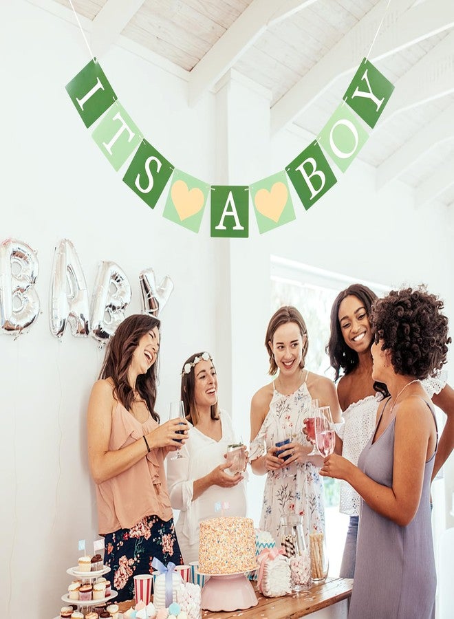 SUNBEAUTY لافتة "إنه ولد" باللون الأخضر الزيتوني من صن بيوتي، زينة لحفل استقبال مولود ذكر، لافتة "إنه ولد" لحفل استقبال مولود ذكر، هدايا لحفل تحديد جنس المولود، إعلان الحمل - Image 5